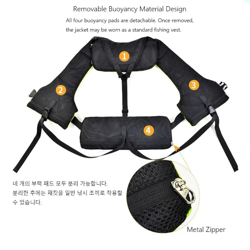 Veste de pêche professionnelle avec grande flottabilité poches larges pour pêche en mer bateau