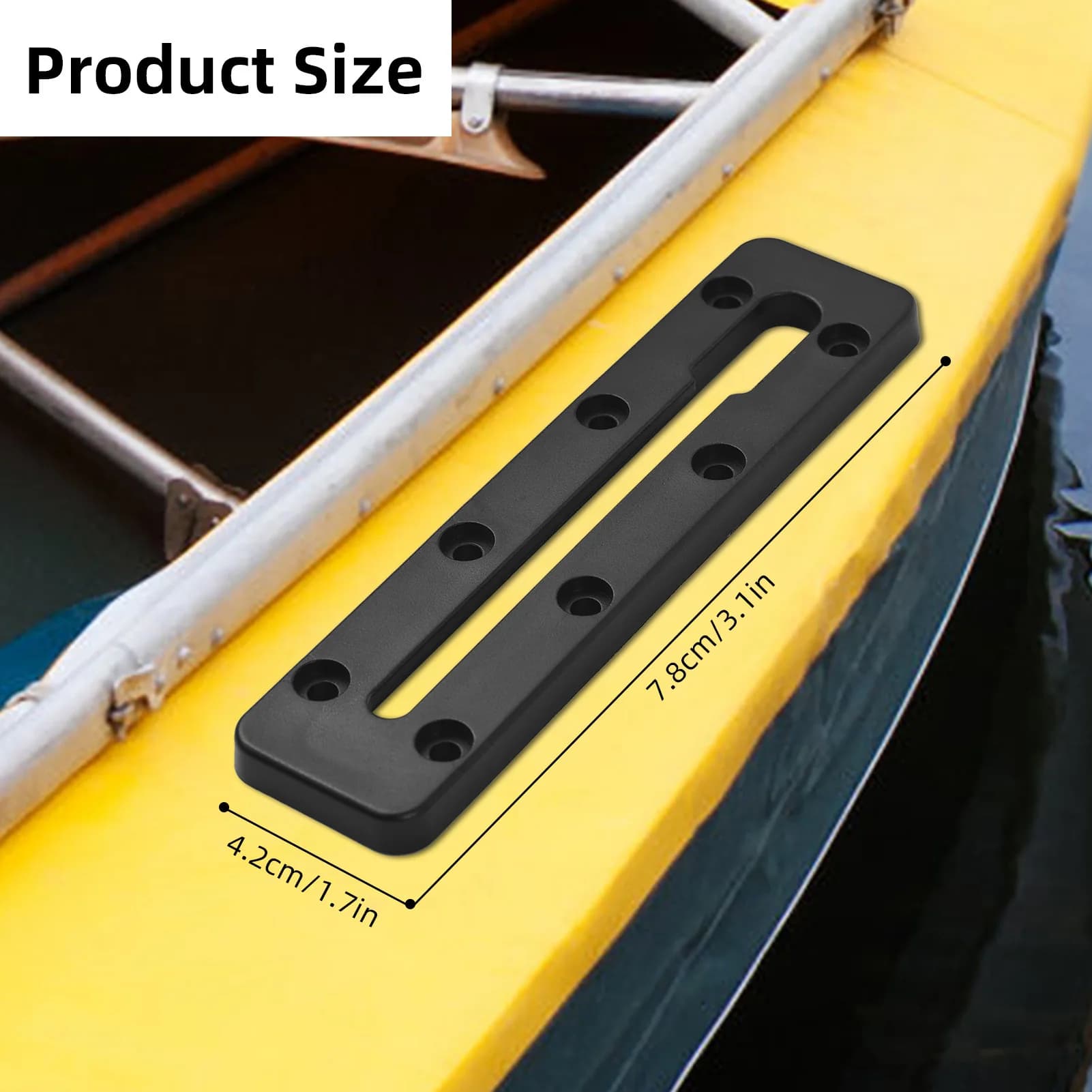 Support de canne à pêche réglable pour kayak - Monture rail avec fixation plastique durable