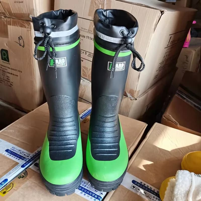 Bottes de pêche caoutchouc haute tube homme semelle cloutée anti-dérapante résistante morsures serpent