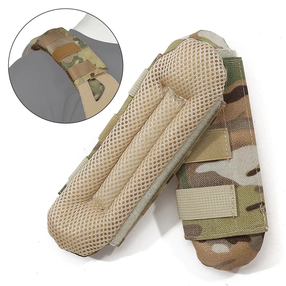 2 coussinets d'épaule respirants mesh pour gilet de pêche tactique et sac à dos