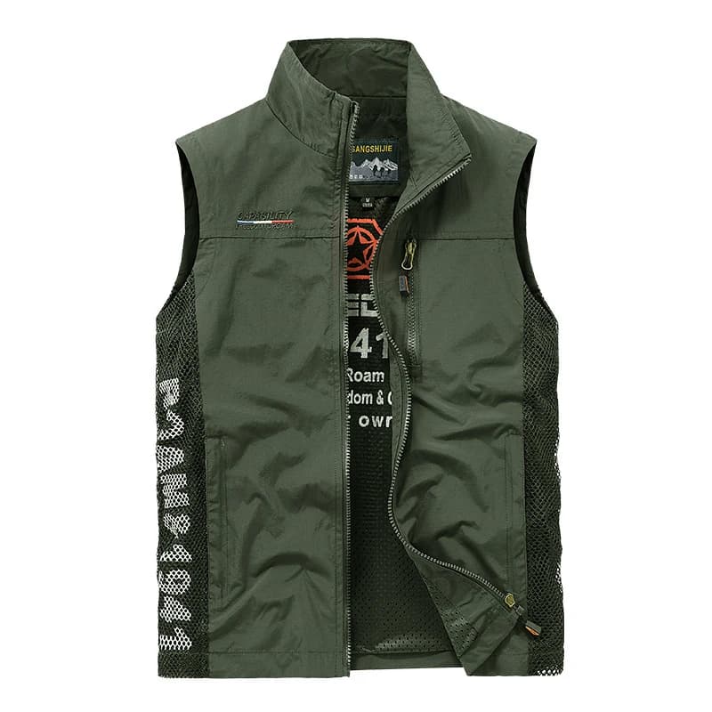 Veste mesh respirante homme été pêche - Veste sans manches légère pour sport et photographie extérieure