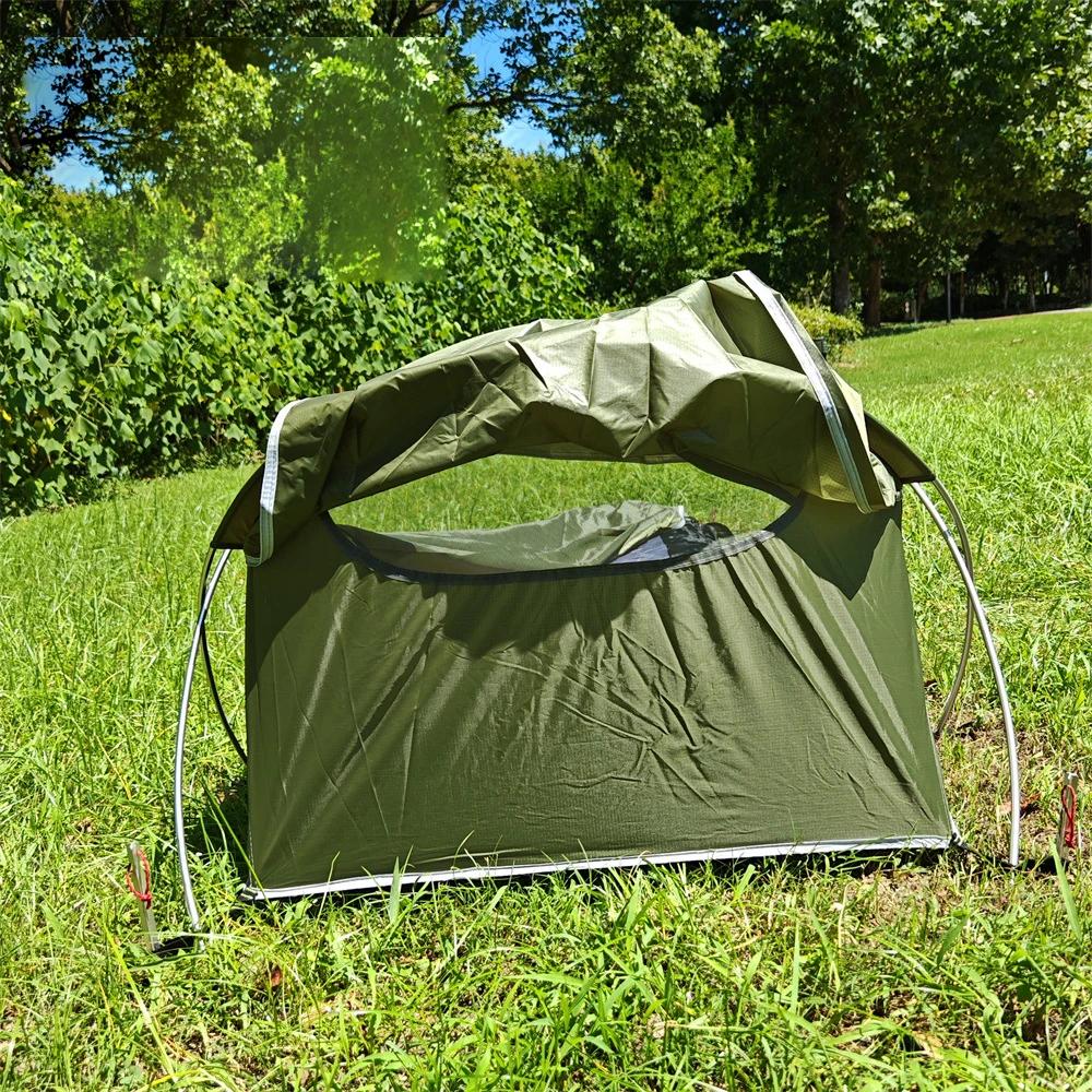 Tente tunnel 1 personne ultralégère 210D Oxford imperméable randonnée pêche camping sac à dos compacte
