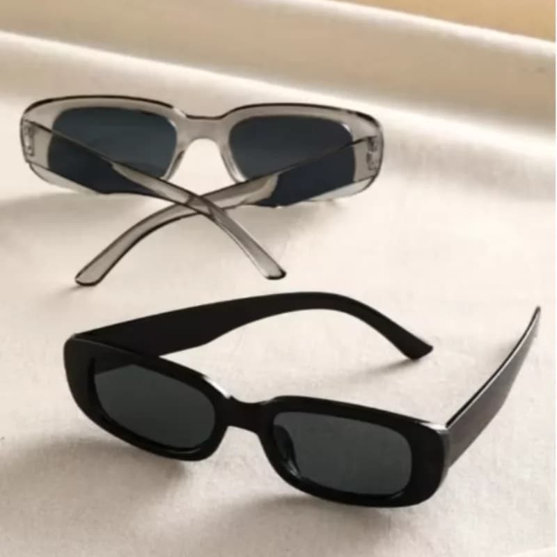 Lunettes de soleil femme homme petit rectangle couleur bonbon Y2K vintage UV400 pêche