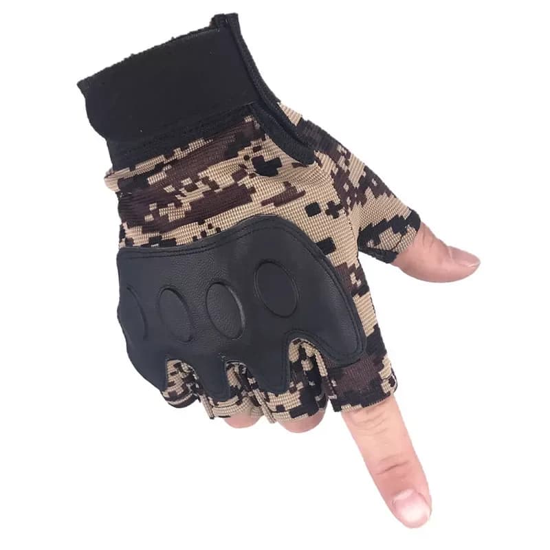 Gants tactiques chasse tir demi-doigts camouflage personnalisable pêche