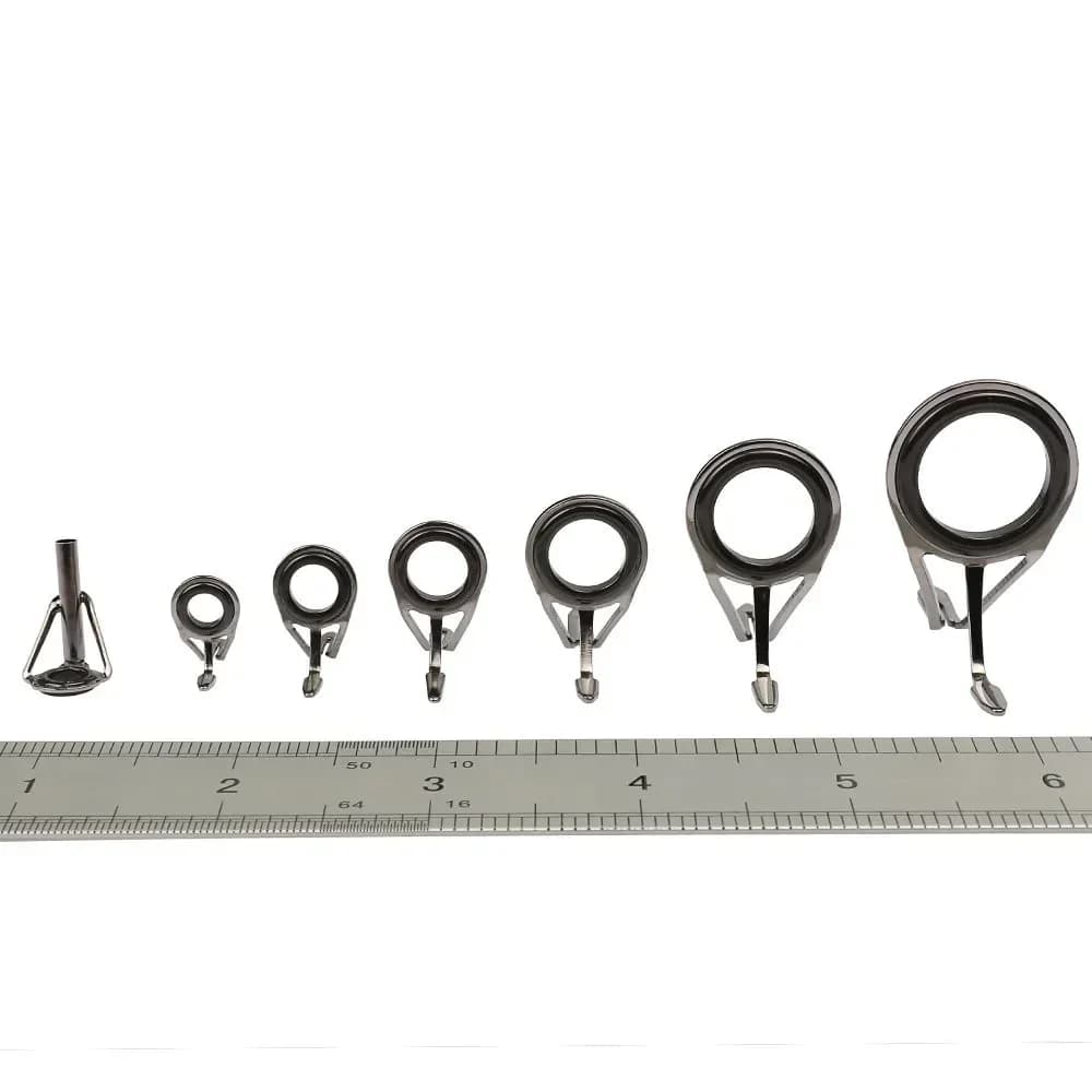 Kit de réparation 7 pièces pour canne à pêche - Anneaux guides et embouts en acier inoxydable