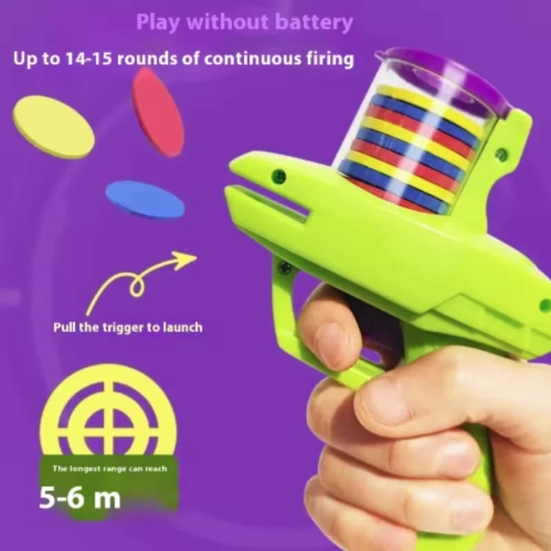 Jouet interactif pêche pour chat : pistolet navet avec disque volant réutilisable - Amusement chasse