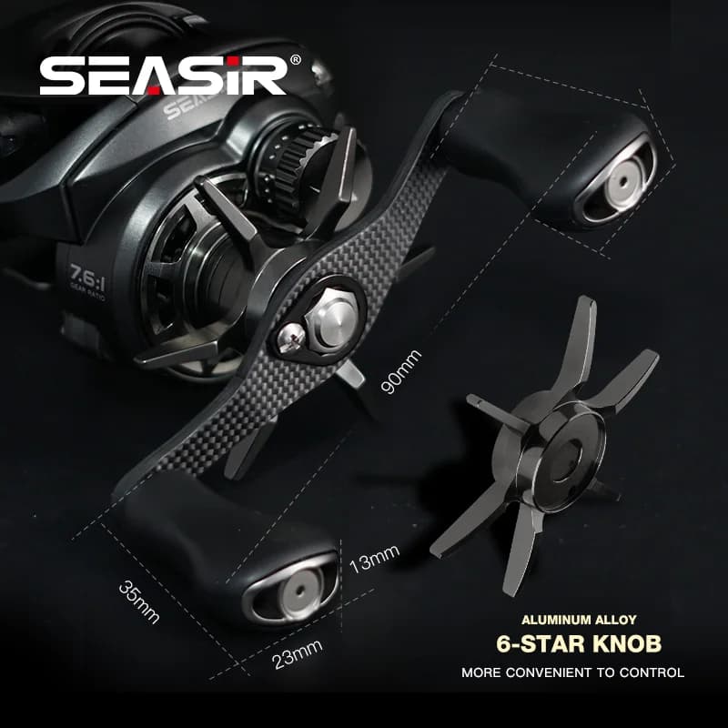 Moulinet baitcasting ultraléger Seasir P-Series Cast Pro 145g BFS pour pêche en eau douce et mer