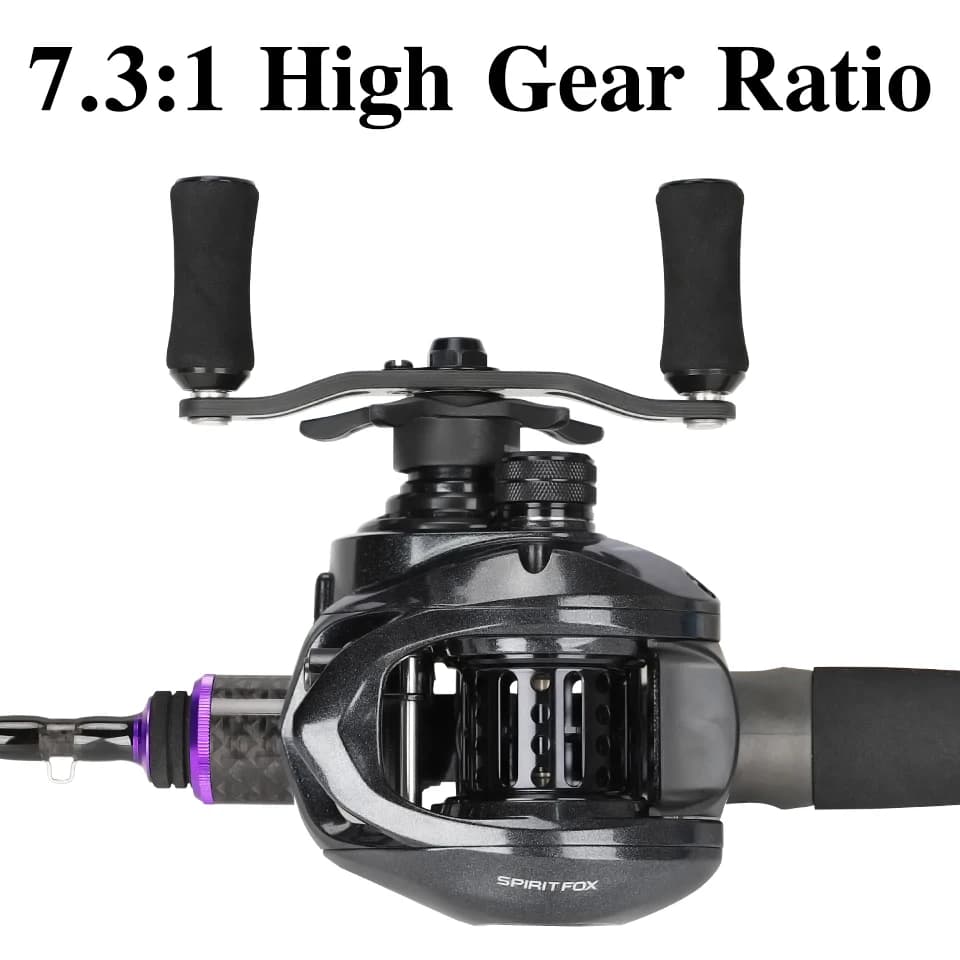 Moulinet de pêche casting TSURINOYA DARK WOLF 50S 7.1:1 léger pour truite et ajing