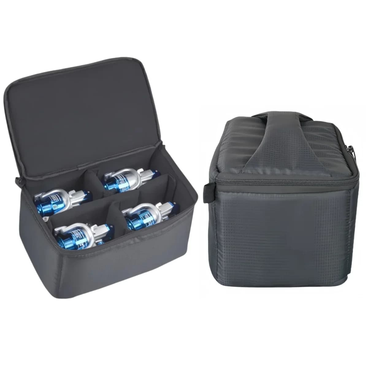 Sac de rangement moulinets pêche 2/3/4/6 cases - Sac matériel pêche extérieur - Organisation moulinets et accessoires