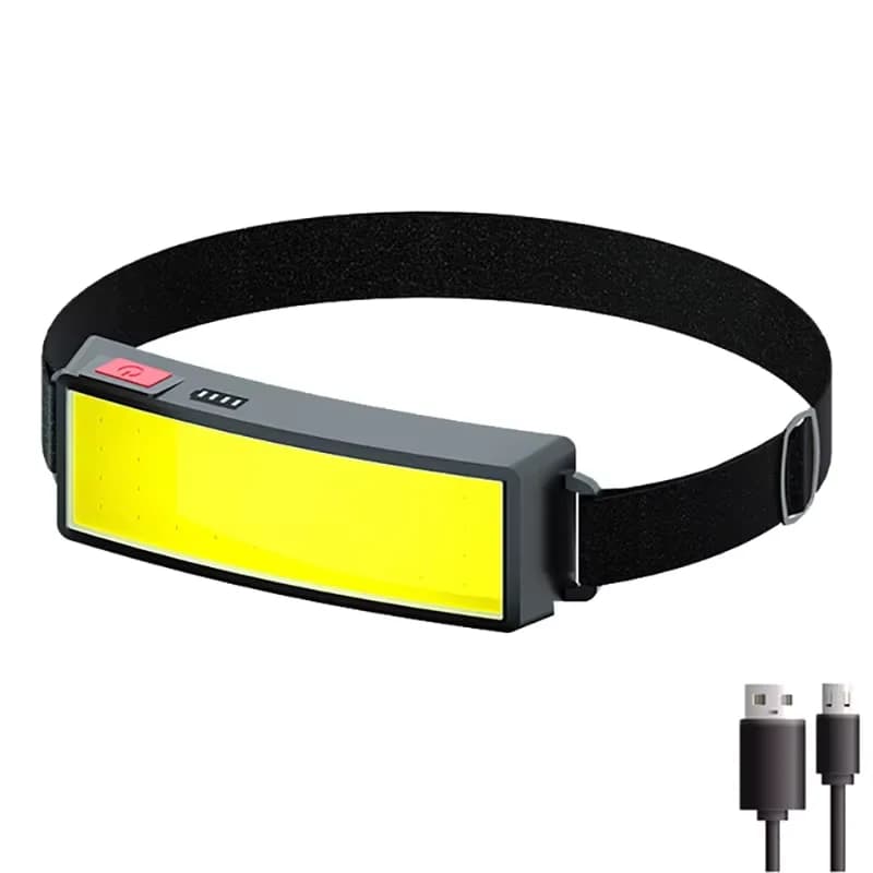 Lampe frontale COB portable rechargeable USB multifonction pêche camping escalade randonnée