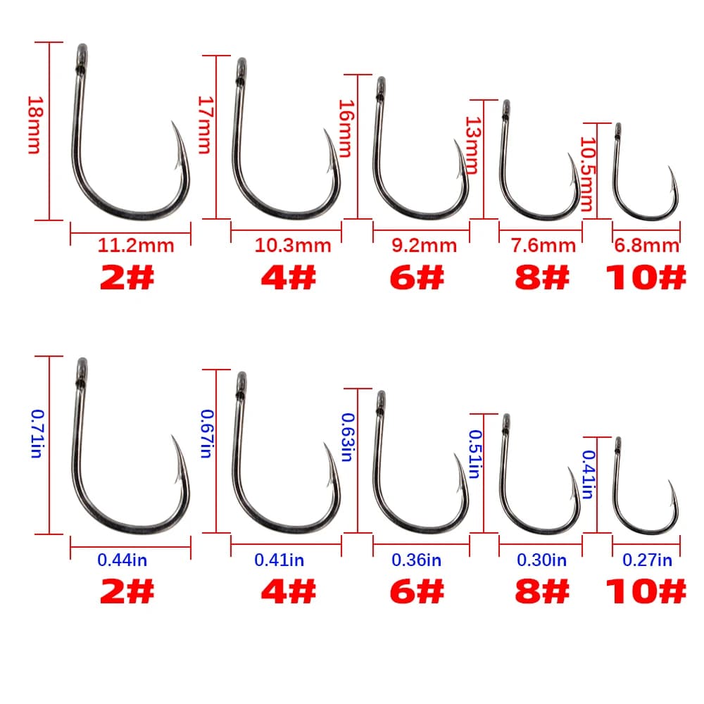 30 hameçons carpe acier inoxydable haute teneur en carbone avec revêtement PTFE - Accessoires pêche