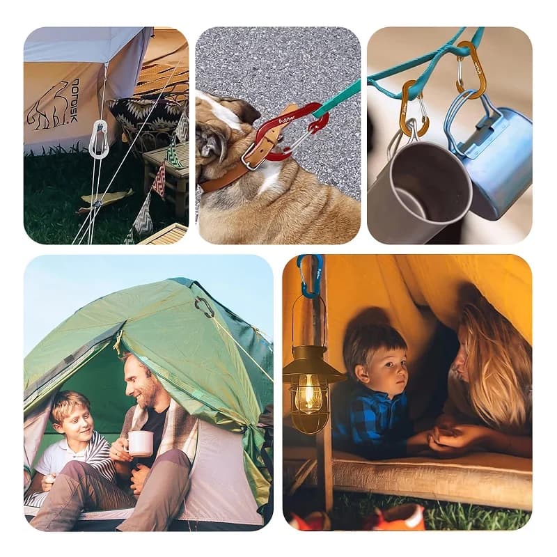 Mousqueton de pêche en aluminium 5 cm D-ring, accessoire multi-outils pour équipement de camping et voyage