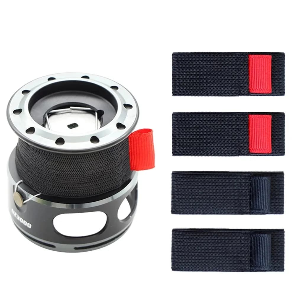 Lot de 4 ceintures élastiques de protection pour moulinets de pêche - Fixation rapide pour canne