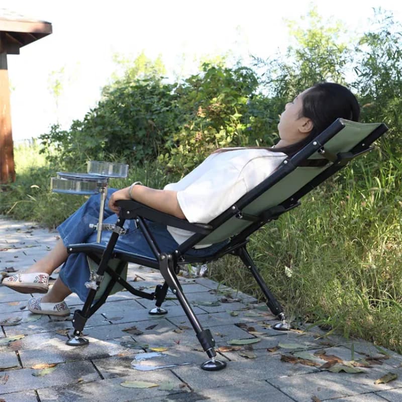 Chaise pêche pliante tout-terrain légère - Équipement portable pour camping et voyage pêche