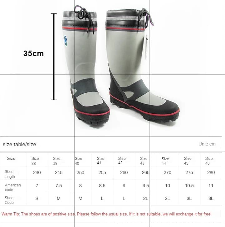 Chaussures de pêche homme semelles cloutées antidérapantes imperméables bottes pantalon