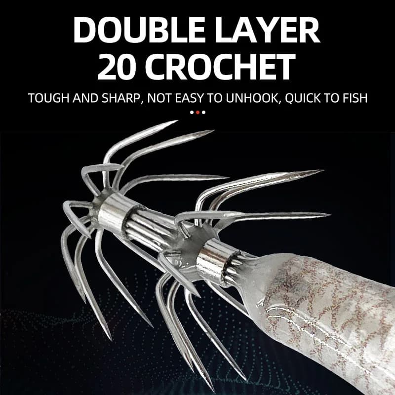 5 leurres crevette bois simulation glow plombés appâts calmar pêche mer octopus