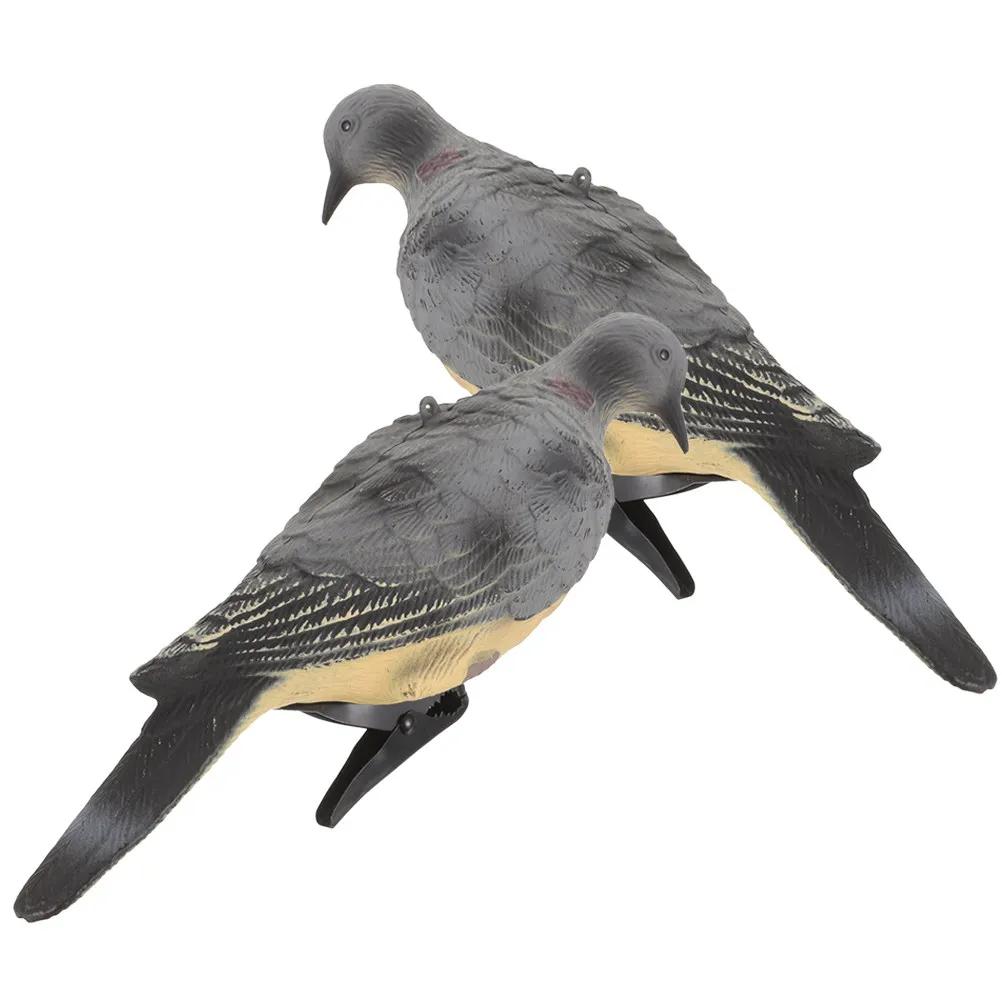 Paire leurres pigeon réalistes légers - Avec pince arbre pour chasse et décoration jardin symbole paix