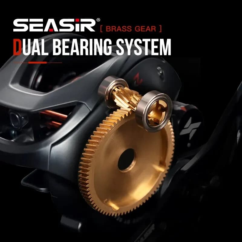 Moulinet baitcasting SEASIR Cast X2 7.3:1 avec frein N52 et roulements céramique - Reel performant pour pêche au leurre