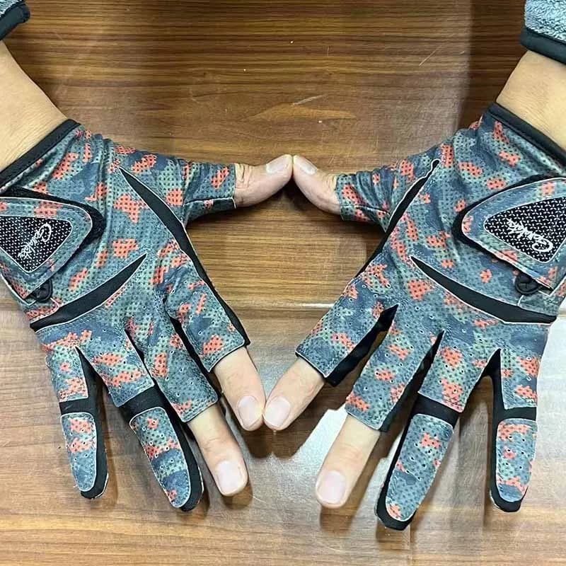 Gants Gamakatsu 3 doigts anti-dérapants - Protection solaire pêche à la mouche été