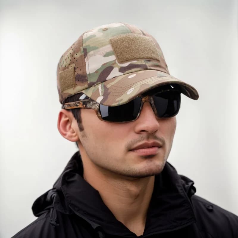 Casquette camouflage tactique pour pêche homme - Respirante militaire - Chapeau soleil entraînement