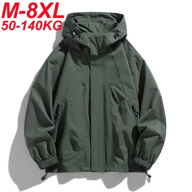 Veste oversize homme grande taille imperméable coupe-vent pour pêche camping randonnée printemps