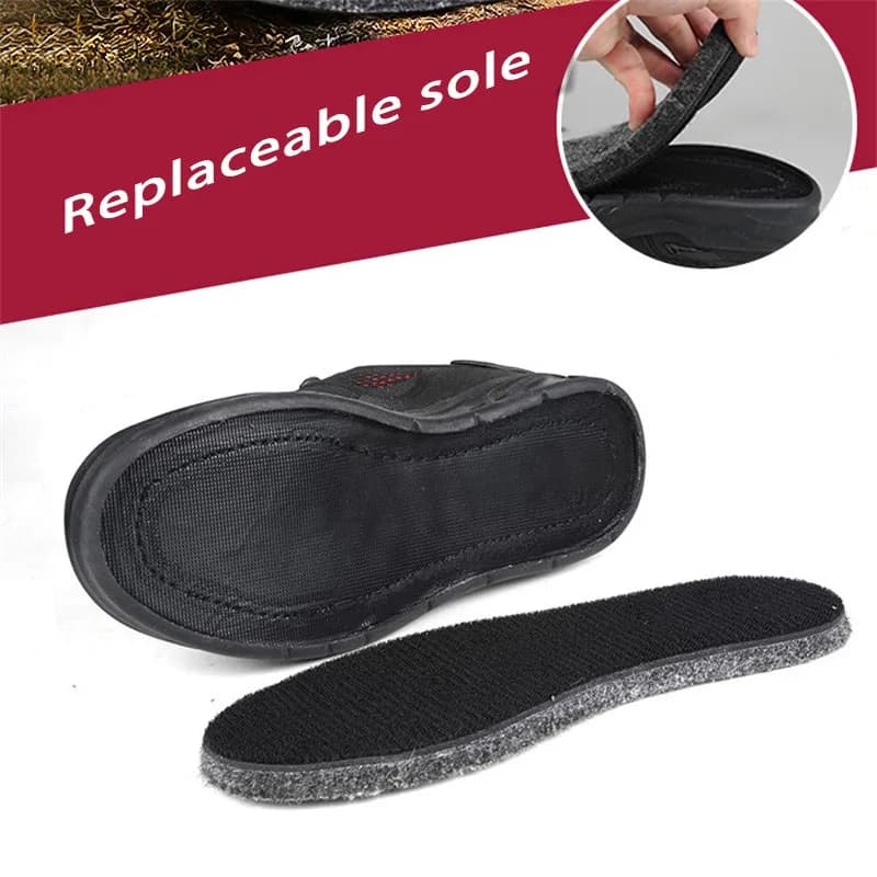 Chaussures de pêche sur rochers avec semelle feutre et clous amovibles - Chaussures anti-dérapantes pour pêche en mer et randonnée