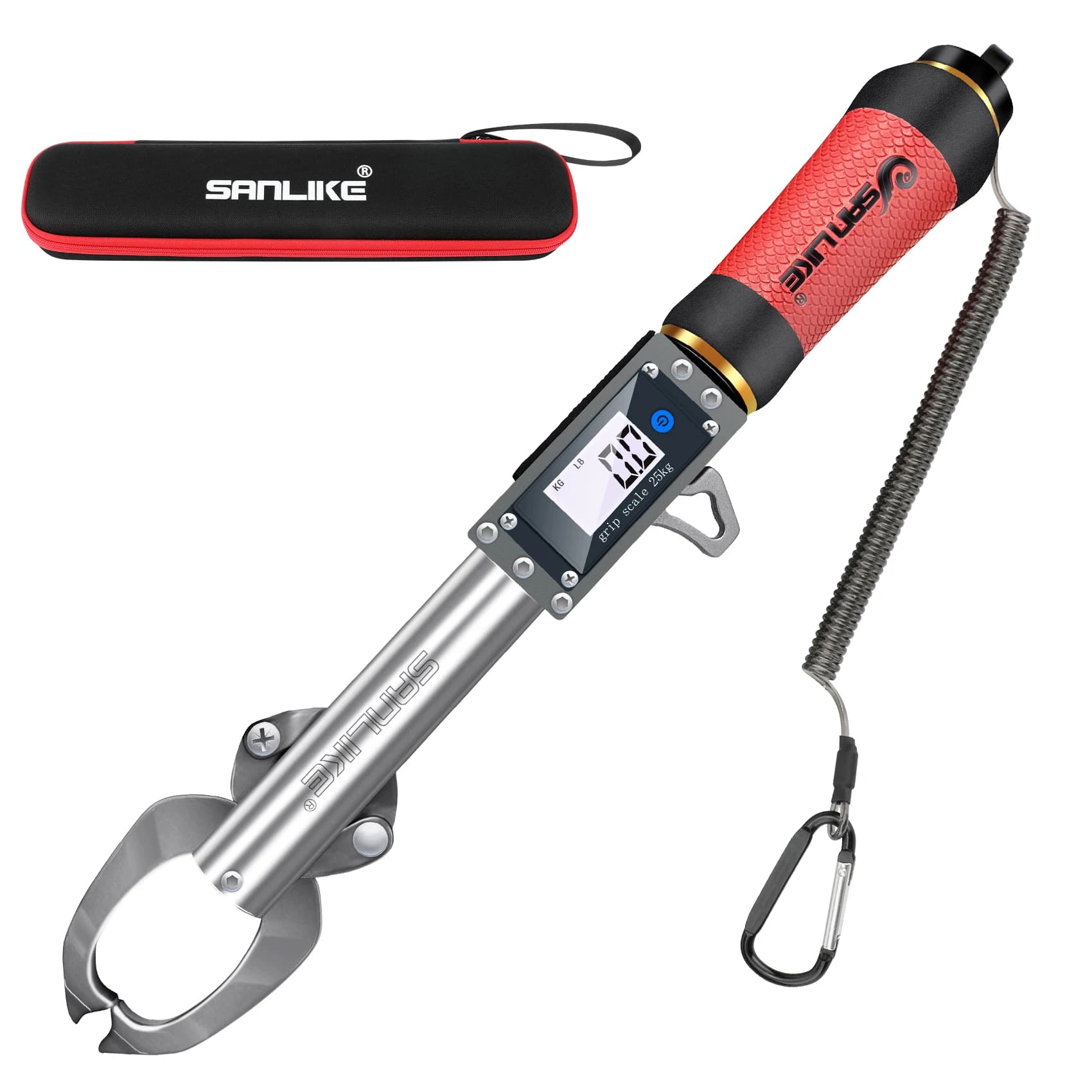 Pince-lèvres poisson numérique SANKILE avec balance - Rotatif 360° acier inox étanche KG/LB accessoires