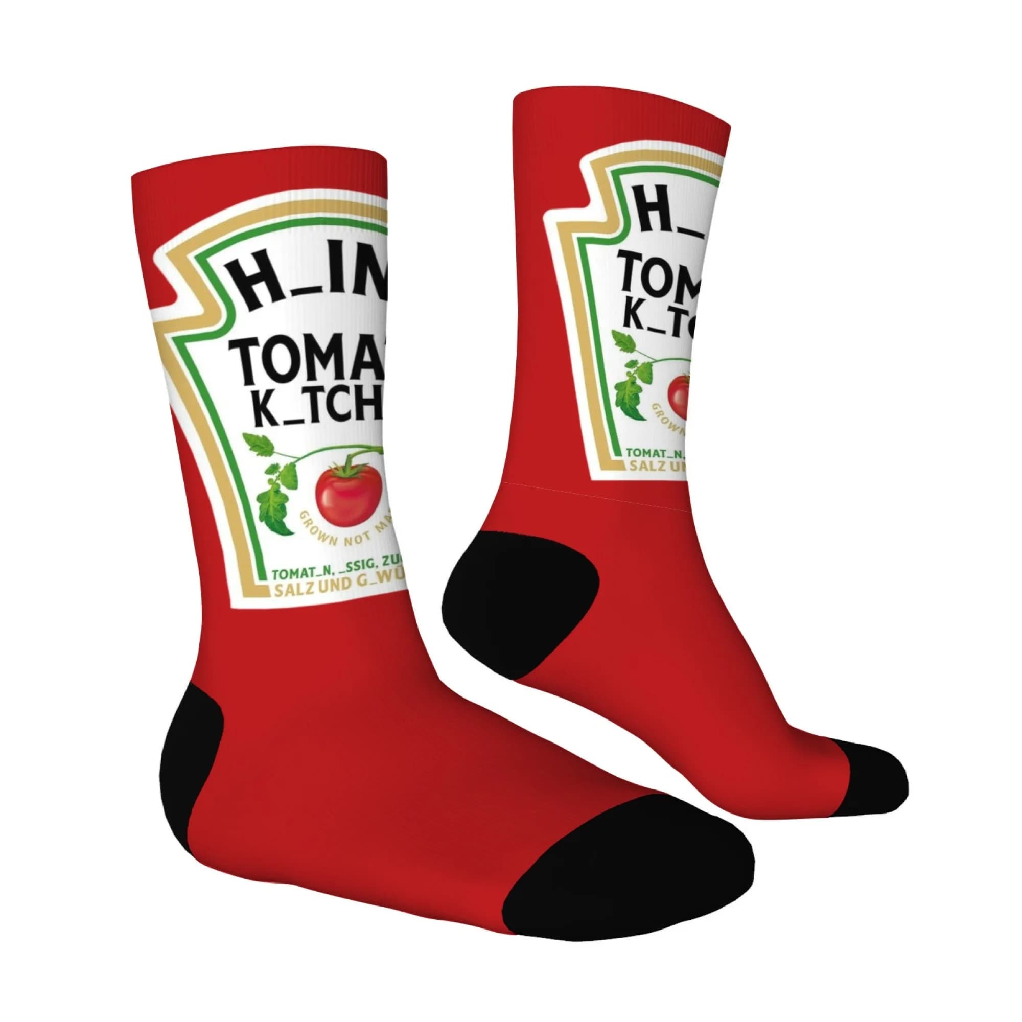 Chaussettes unisexes motif tomate ketchup mi-mollet humour sport maison outdoor cadeau original