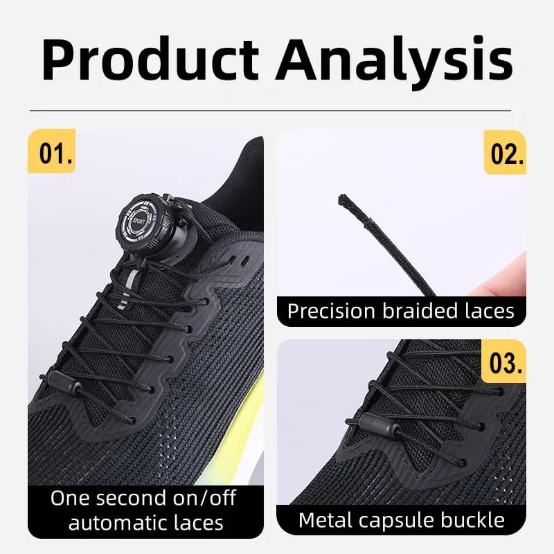 Lacets automatiques sans nœud pour chaussures de pêche avec boucle pivotante robuste