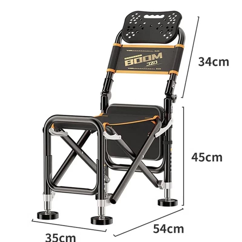 Chaise de pêche multifonction pliable complète - Siège chevalier pêcheur portable avec équipement intégré