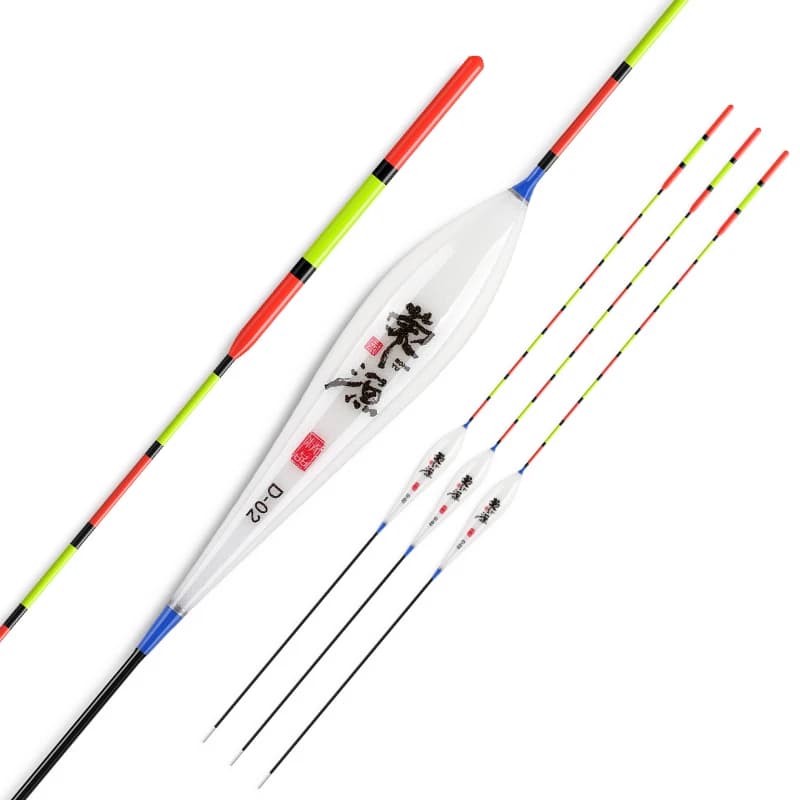 Lot pêche eau douce: 3 flotteurs composite nano, 1 sac hameçons et 1 siège de bouée