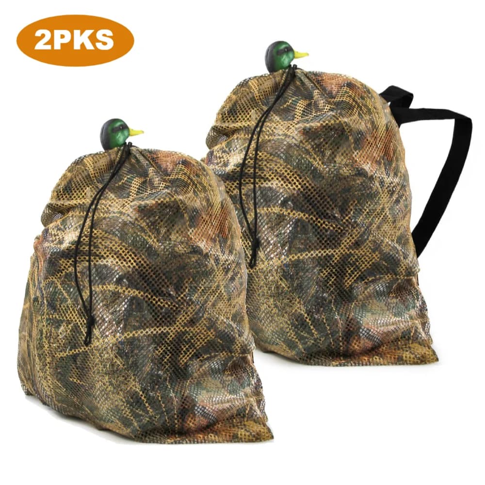 Sac de transport maille 2 pièces GUGULUZA pour leurres canards d'eau - Poche chasse gibier d'eau