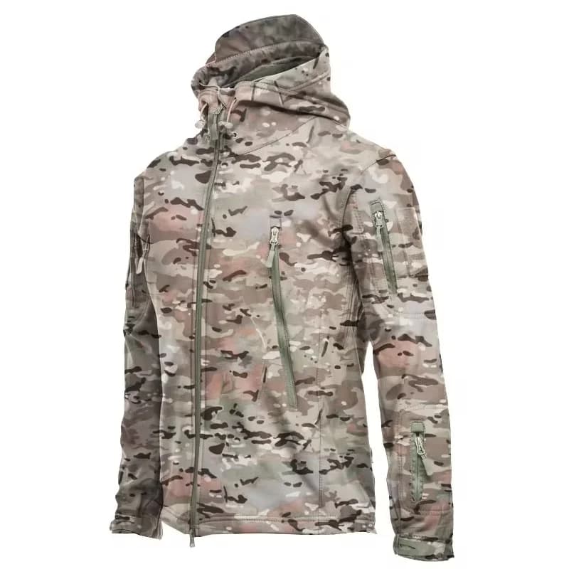 Veste militaire Shark Skin soft shell imperméable pour pêche en mer et activités nautiques tactiques