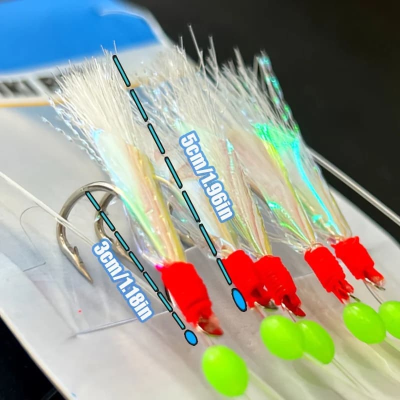 Sabiki Rigs pour Pêche en Mer - 1 à 5 Packs de Leurres à Plumes Maquereau