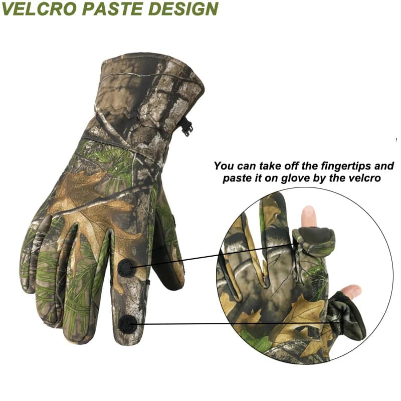 Gants de chasse pêche doigts complets ou découverts camouflage hiver tir à l'arc accessoires