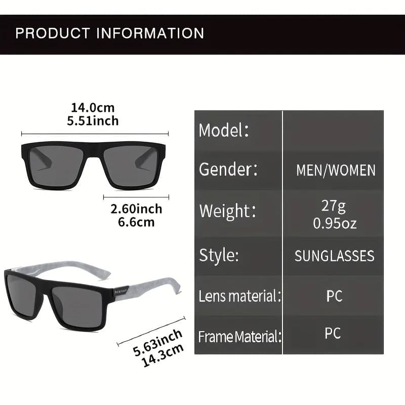 Lunettes de soleil vintage carrées polarisées pêche conduite - Design luxe UV400 homme femme