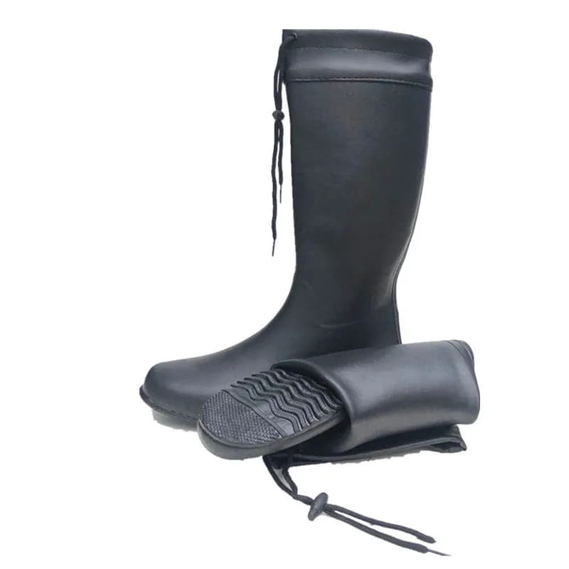 Bottes de pêche pliables waterproof légères - Chaussures aquatiques hautes en caoutchouc