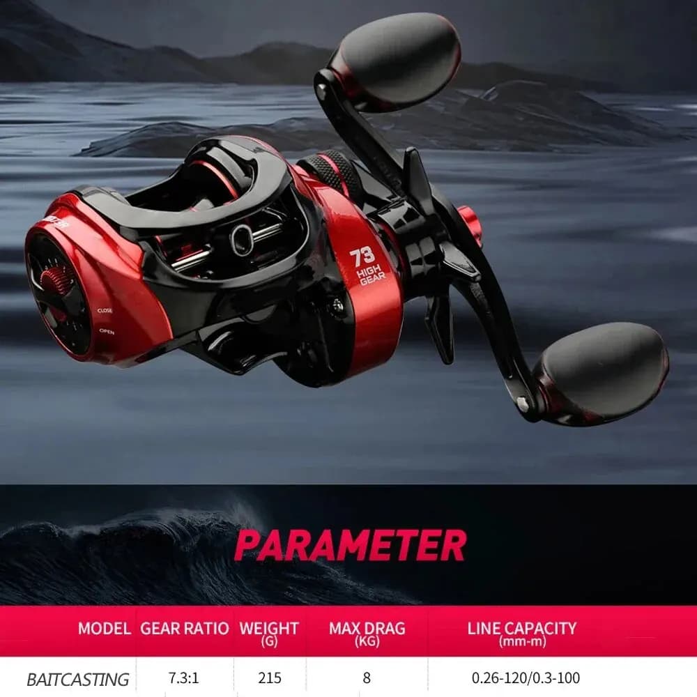 Moulinet baitcasting ultra-léger drague 8kg pour pêche du bass et brochet - Matériel pêche sportive