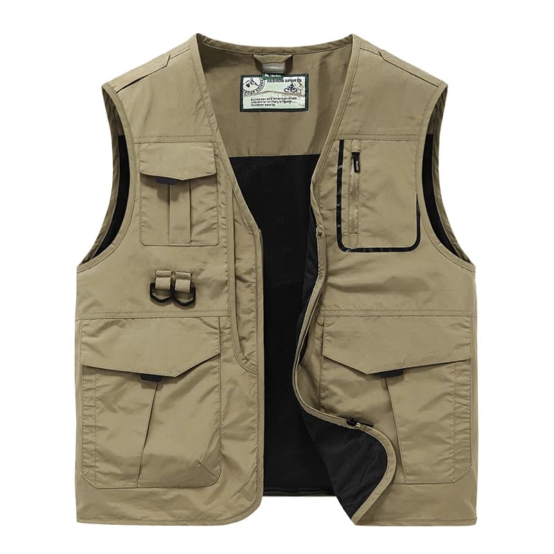 Veste pêche fonctionnelle homme grande taille - Multi-poches léger pour pêche et photographie