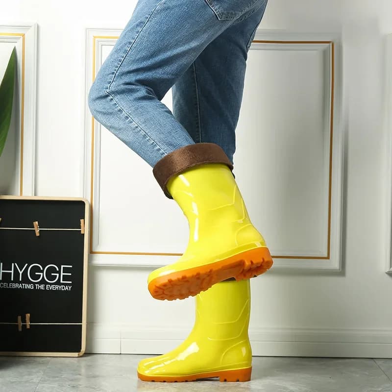 Bottes pêche mi-mollet unisextes anti-dérapantes - Chaussures sécurité chantier PVC bas talon fabricant
