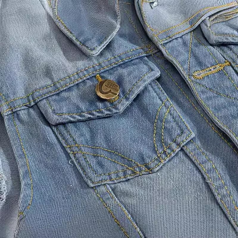 Veste sans manches déchirée vintage pour homme en jean coton décontracté streetwear taille 6XL