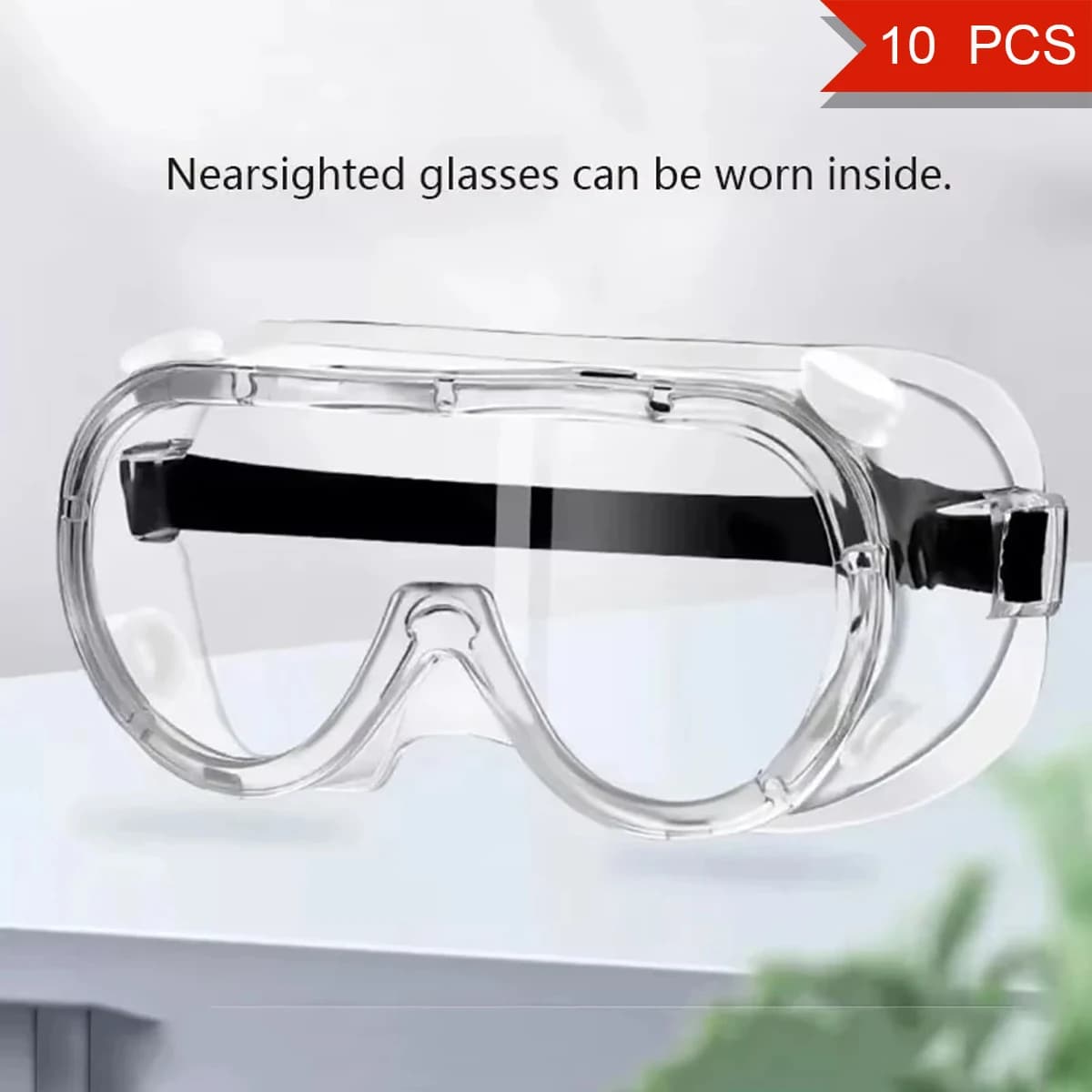Lot de 2/10 lunettes de protection professionnelles anti-buée - Travail, laboratoire, parc aquatique étanches