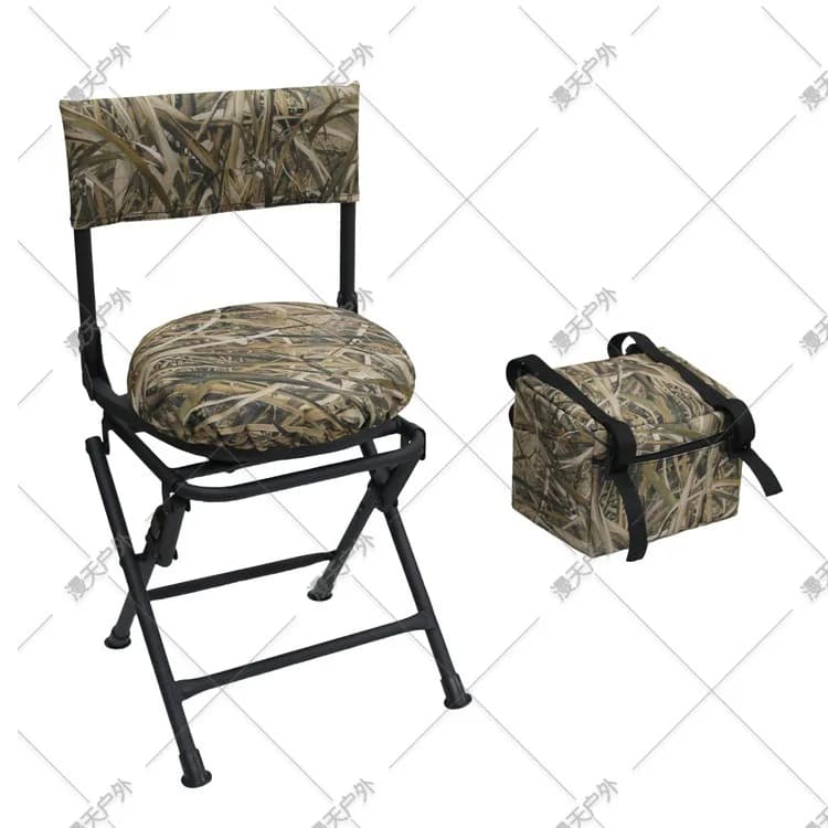 Tabouret de pêche camouflage rotatif à 360° pliable pour chasse camping et sports outdoor