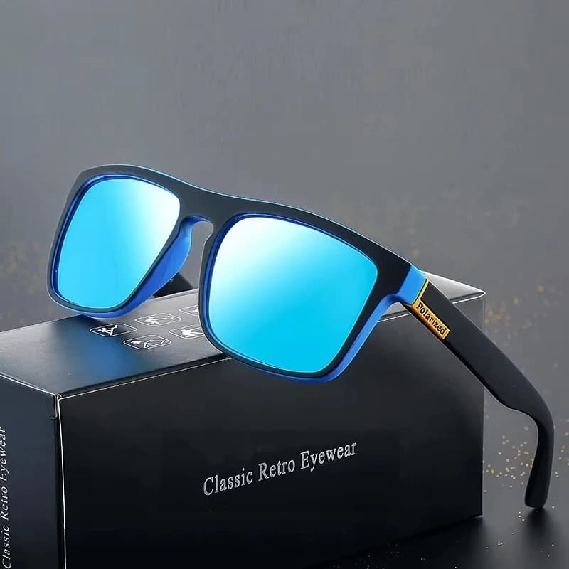 Lunettes de soleil polarisées de luxe carrées pour conduite, pêche et sports vintage UV
