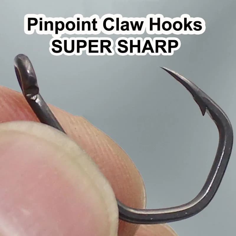 20 Hameçons carpe Pinpoint Claw - Crochets griffe PTFE acier inoxydable pour pêche précise de la carpe