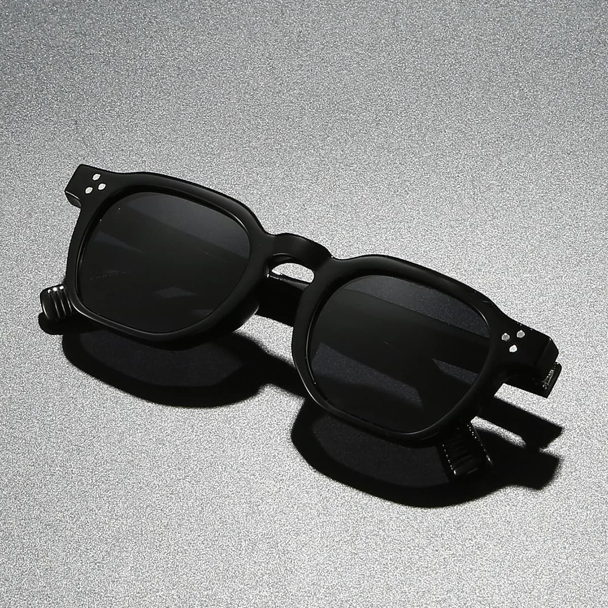 Lunettes de soleil carrées polarisées unisexe métal rivets CP conduite pêche protection UV