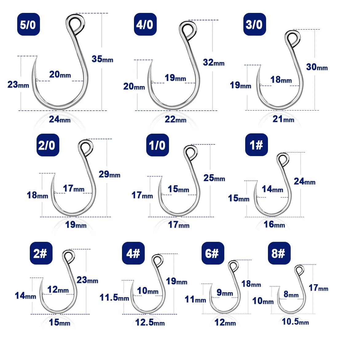 9KM Fishing Hooks 25Pcs Jigging Hook Carp Eye Worm Barbed Inline - Hameçons acier pêche mer et carpe