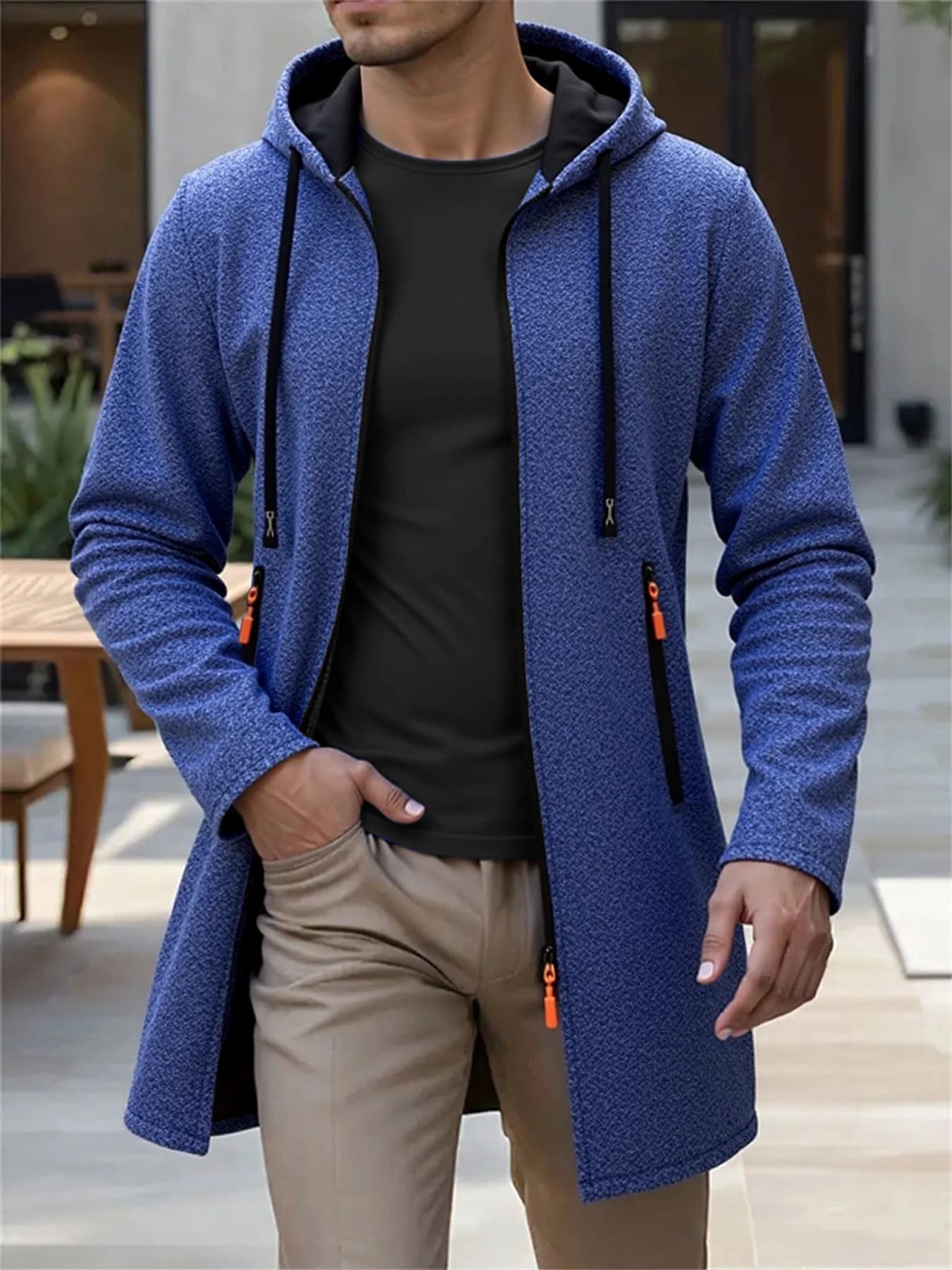 Veste pêche à capuche tricotée - Vêtement polyvalent pour pêche printemps automne