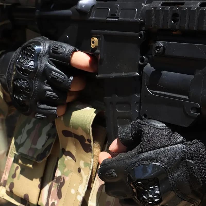 Gants tactiques demi-doigts été : antidérapants, résistants, protection chocs, pêche sportive