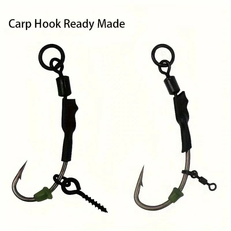 Montages Carp Ready Tied 8PCS Ronnie Rig Hook Links Hair Combi Chod Rig pour Carpe de 2# à 8#